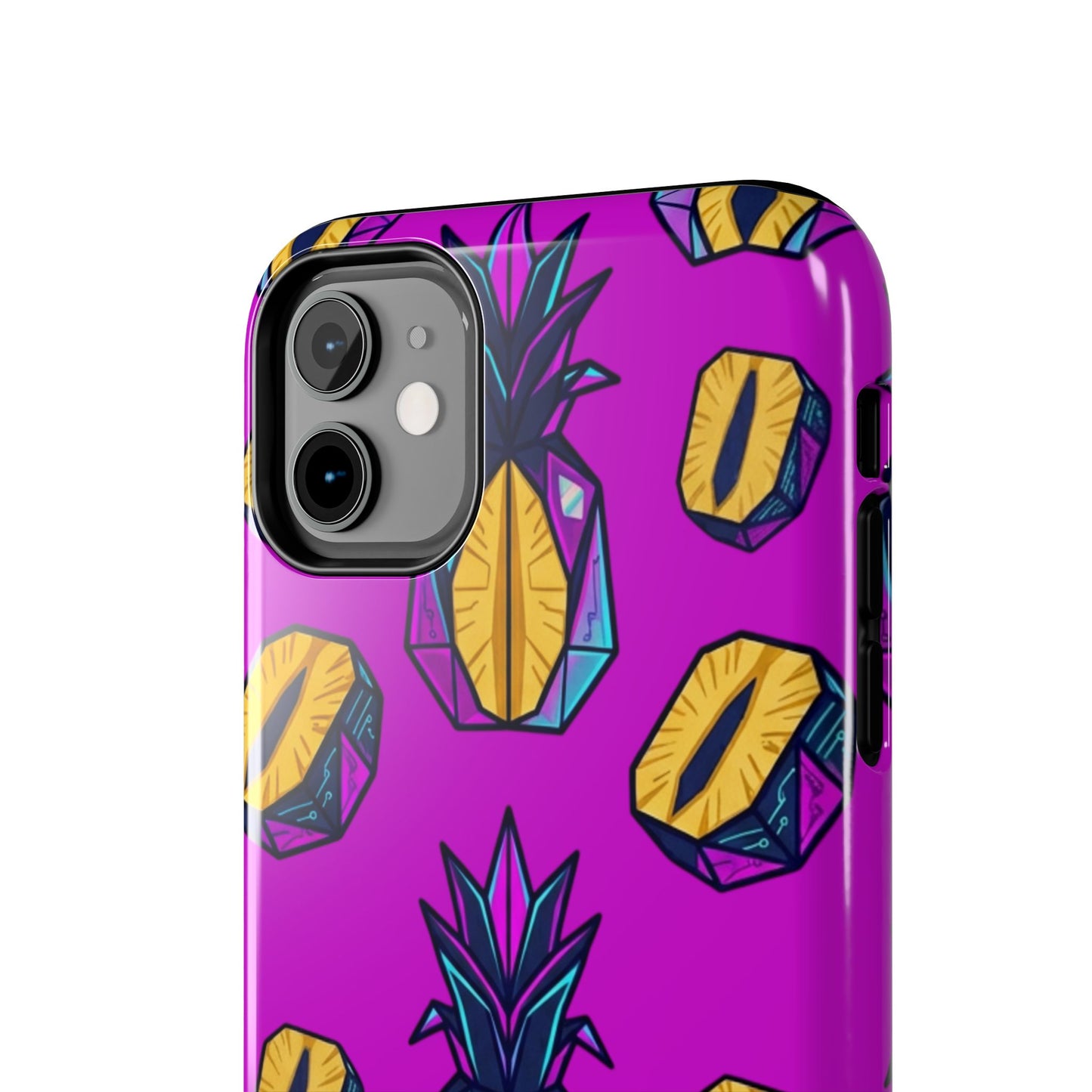 Cyberpunk Origami Pineapple iPhone Case
