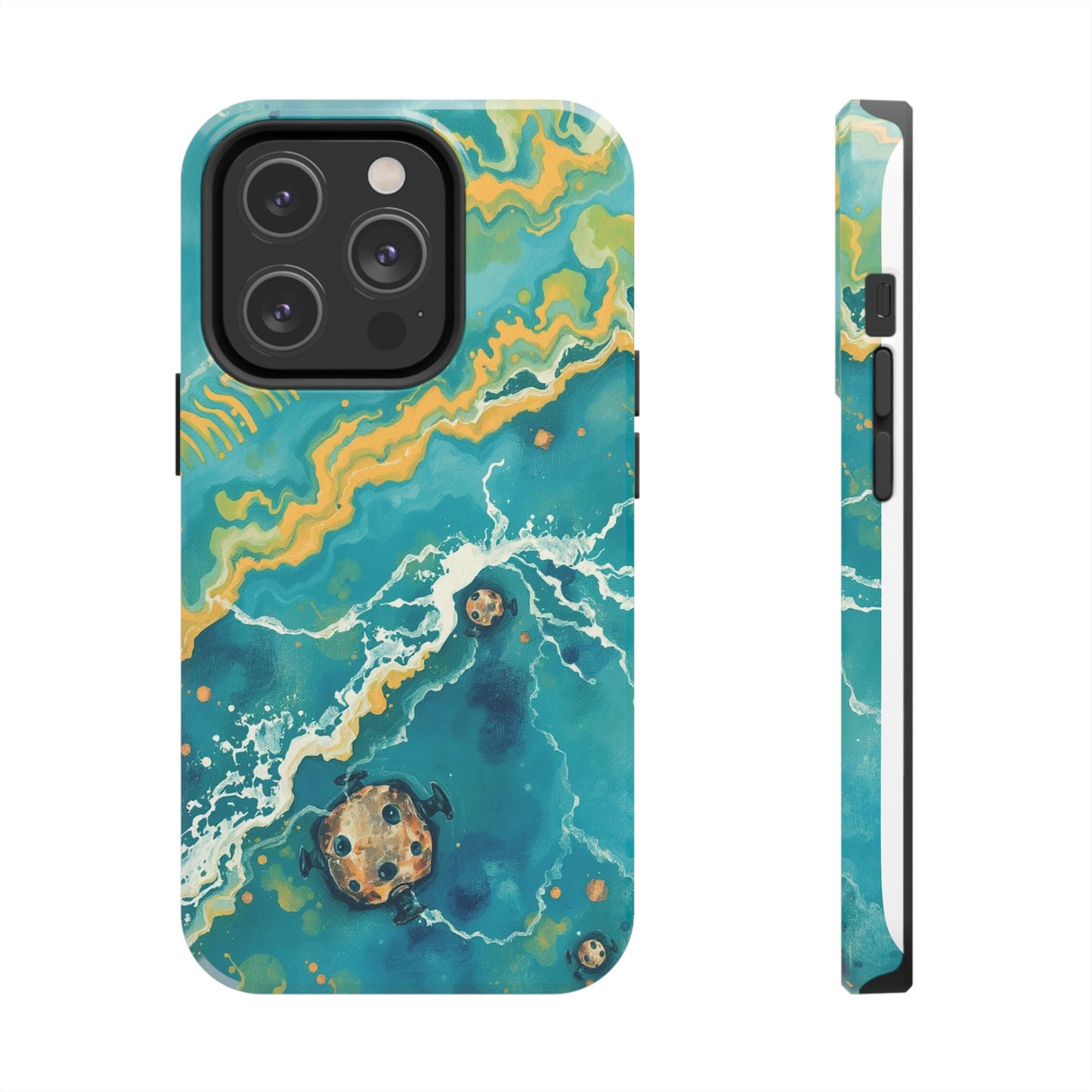 Ocean Wave Tough Phone Case – Durable Protection with Abstract Art Design