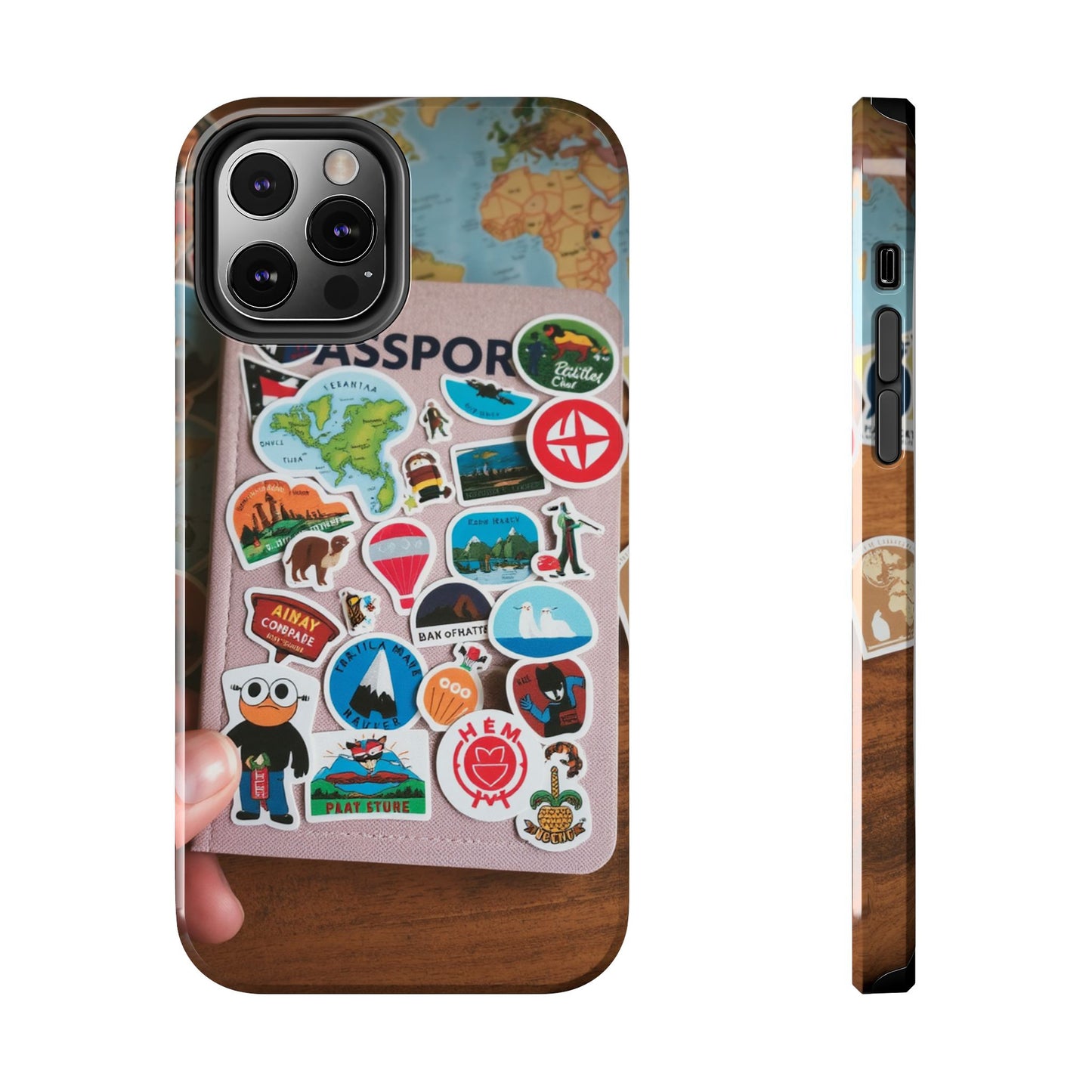 Adventure Stickers Phone Case - Tough Protection for Travel Lovers