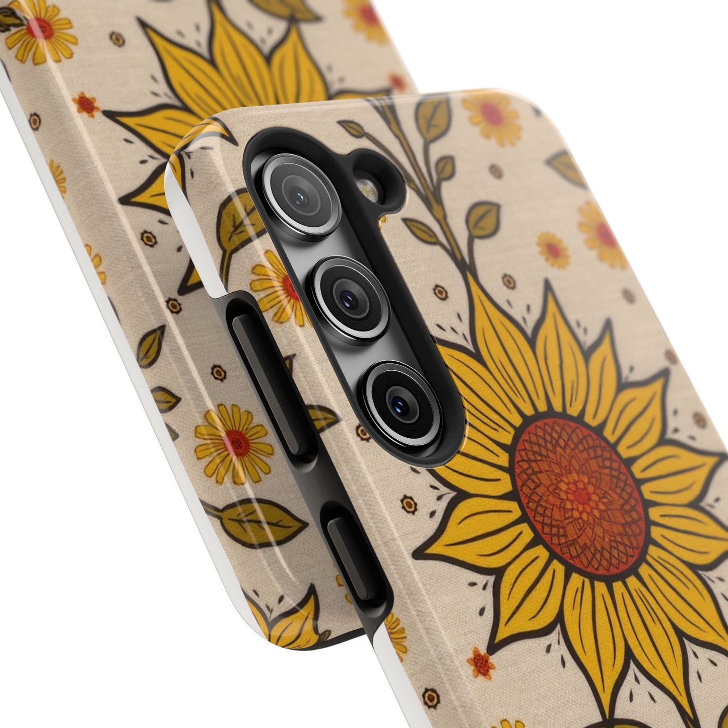 Bright Sunflower Origins Tough Phone Case - Floral Design for Nature Lovers - for iPhone