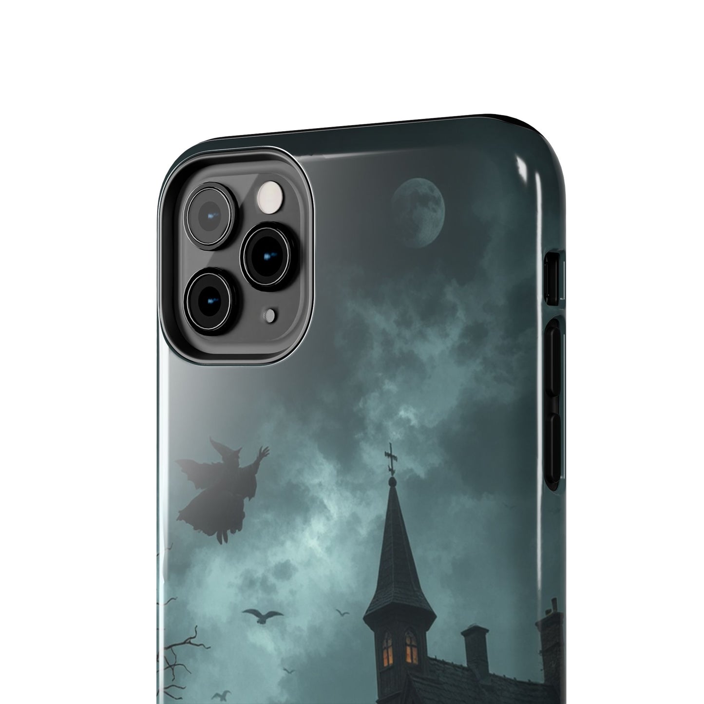 Halloween-Themed Tough Phone Case with Spooky House Design