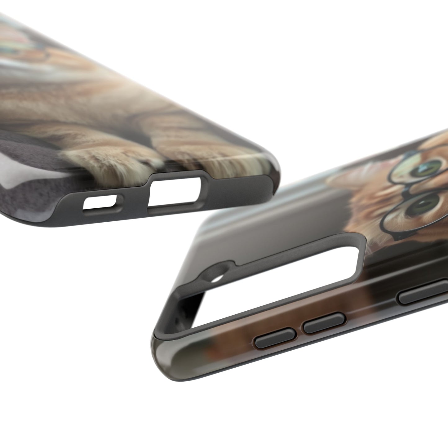 Cute Cat Glasses Tough Phone Case - Fun & Stylish Protection for Cat Lovers