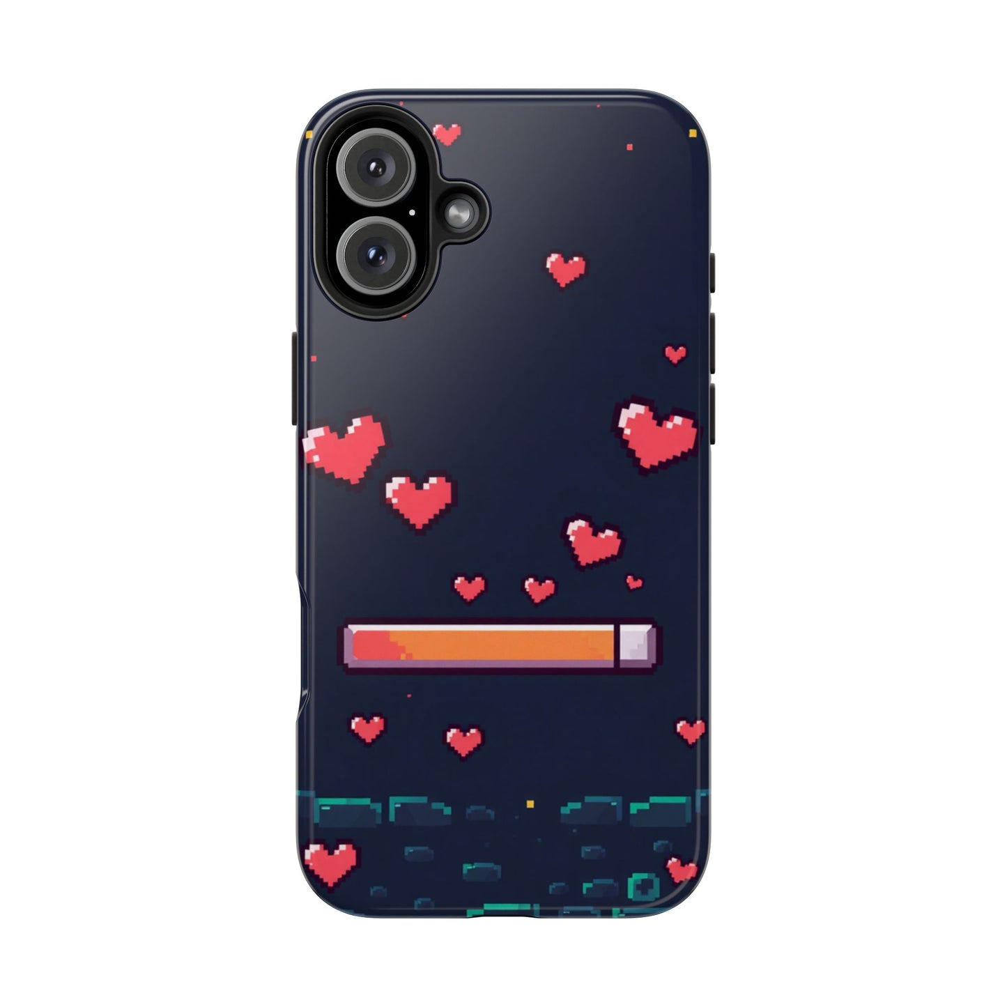 Pixel Heart Tough Phone Case - Retro Gamer Style for Valentine's Day