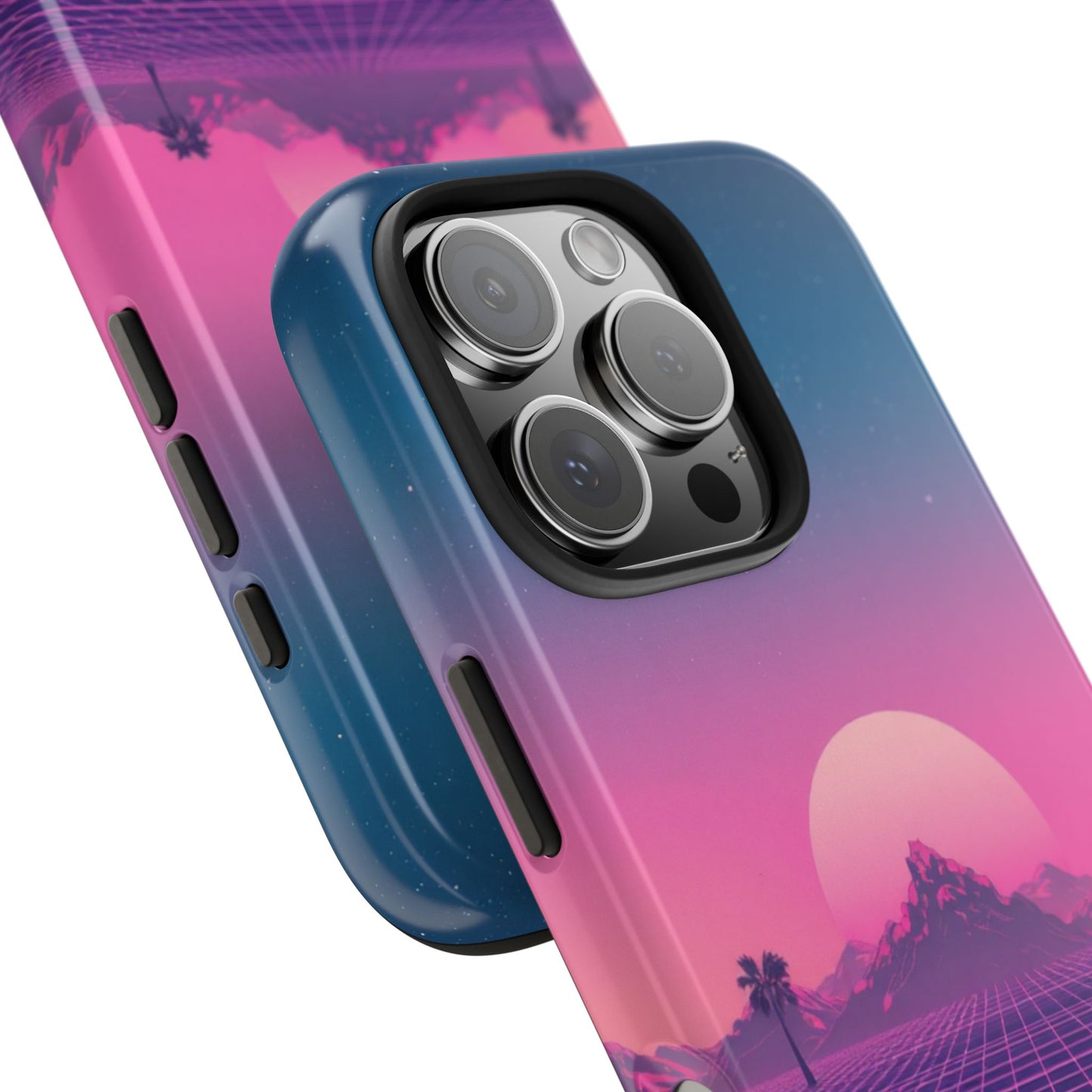 Retro Aesthetic Tough Phone Case - Vibrant Sunset Design