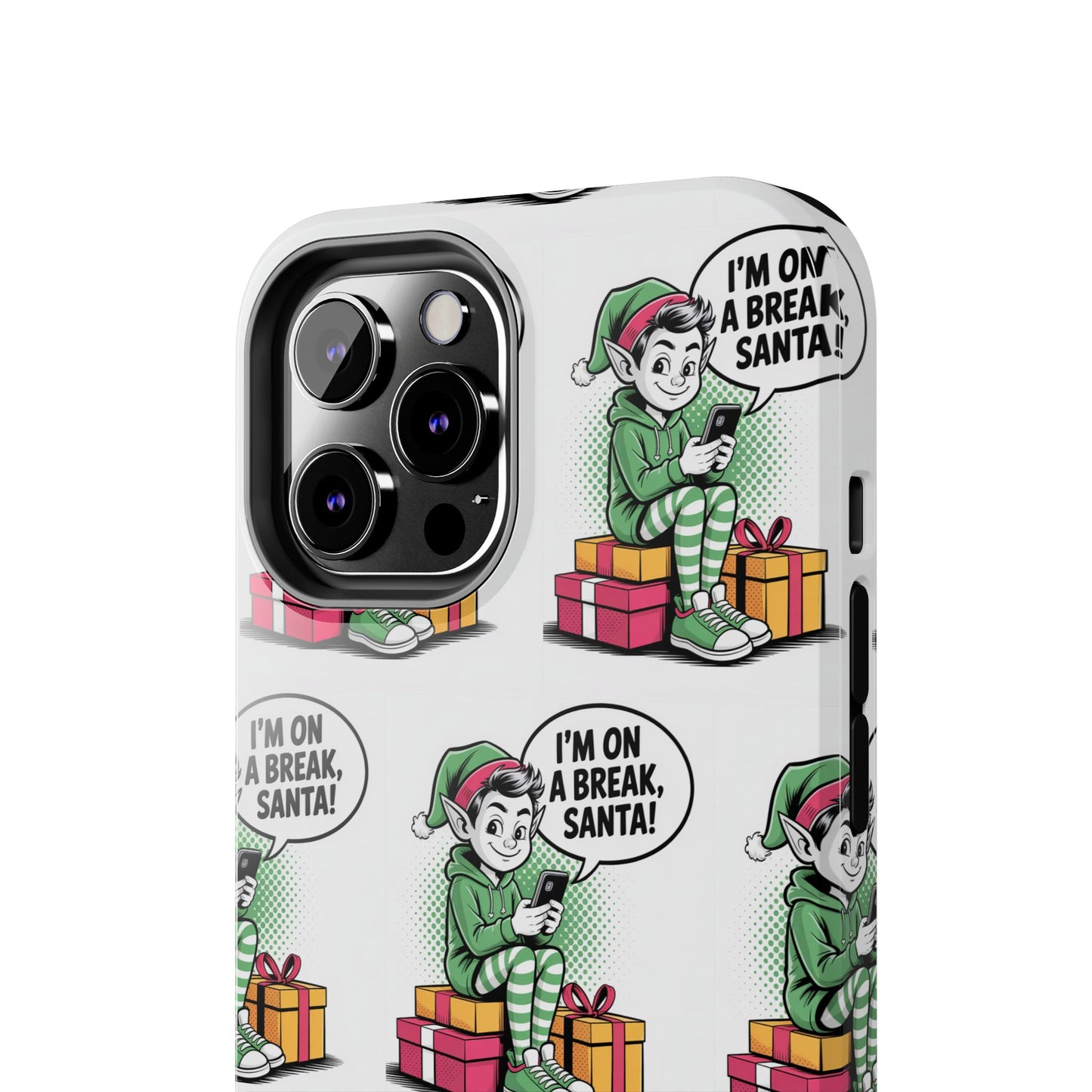 Christmas Elf Tough Phone Case - I'm on a Break, Santa Pattern!
