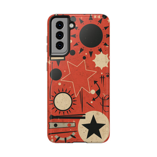 Retro Bold Tough Phone Case - Unique Geometric Design - for iPhone