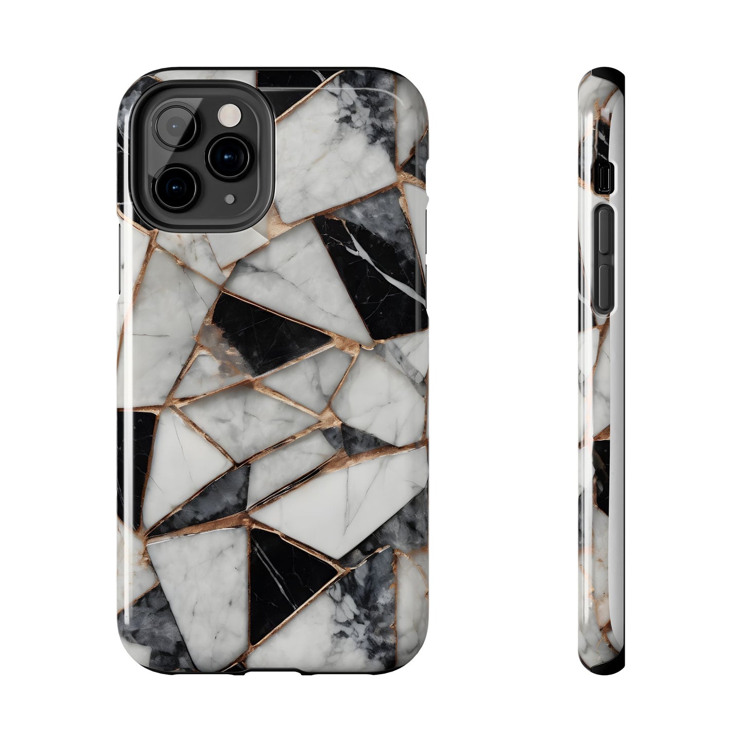 Elegant Marble Tough Phone Case - Stylish Protection for iPhone
