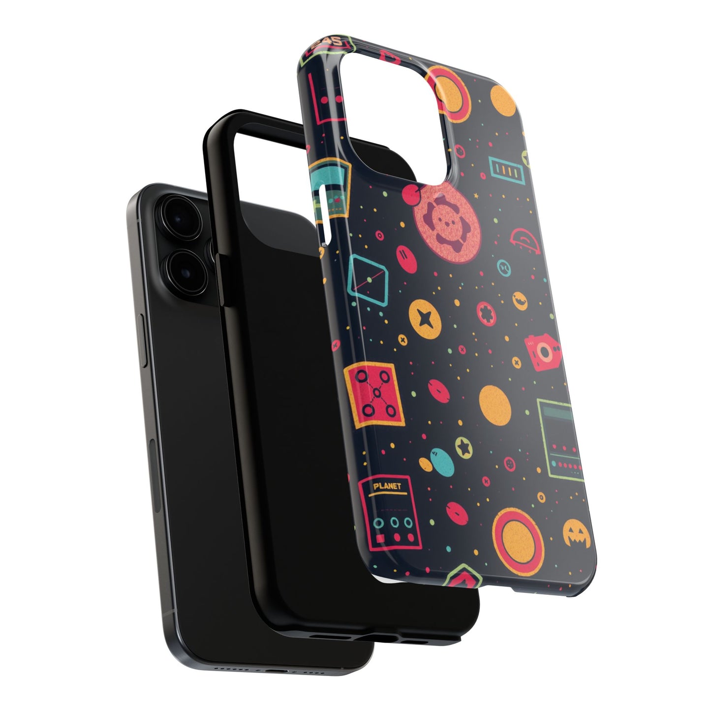 Colorful Space-Themed Tough Phone Case - Fun & Durable Protection for All Ages - for iPhone
