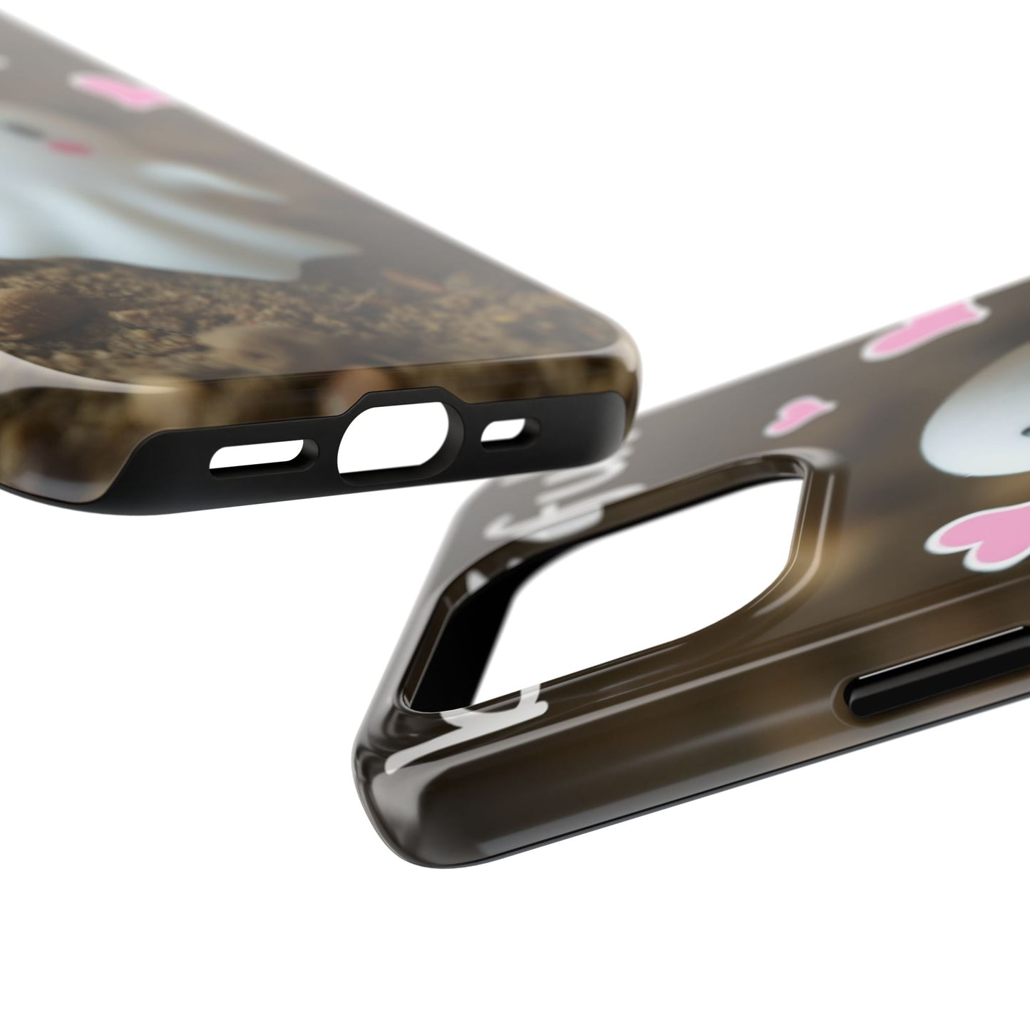 Cute Ghost Tough Phone Case - Beautiful Design with Heart Accents