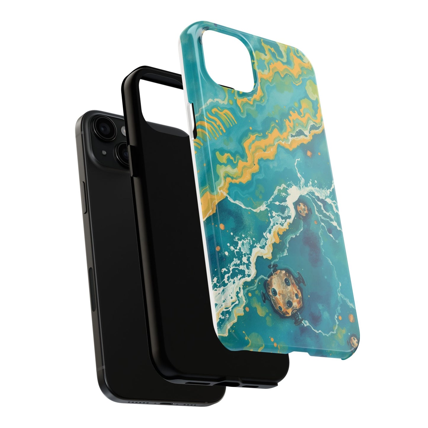 Ocean Wave Tough Phone Case – Durable Protection with Abstract Art Design