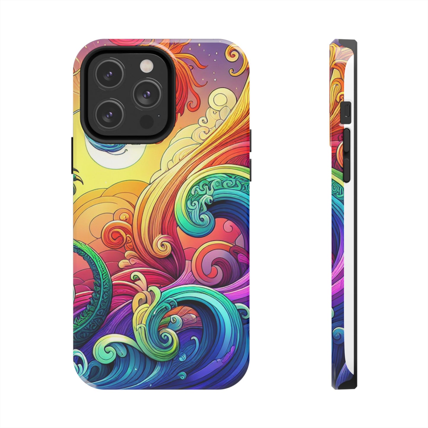 Fantasy Ocean Waves Tough Phone Case - Colorful Protective Cover - for iPhone