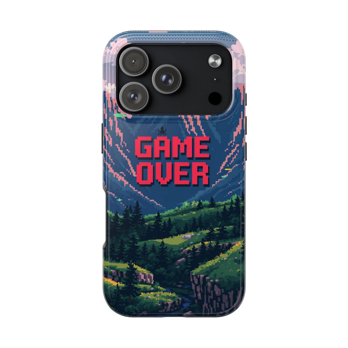 Pixel Art Tough Phone Case - 'Game Over' Design for Gamers