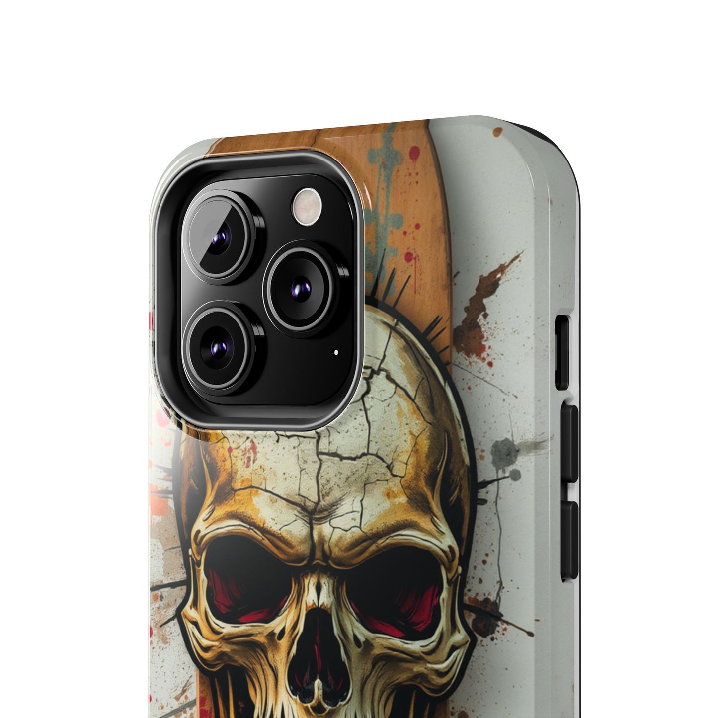 Edgy Skull Tough Phone Case - Durable Protection for Skateboard Enthusiasts