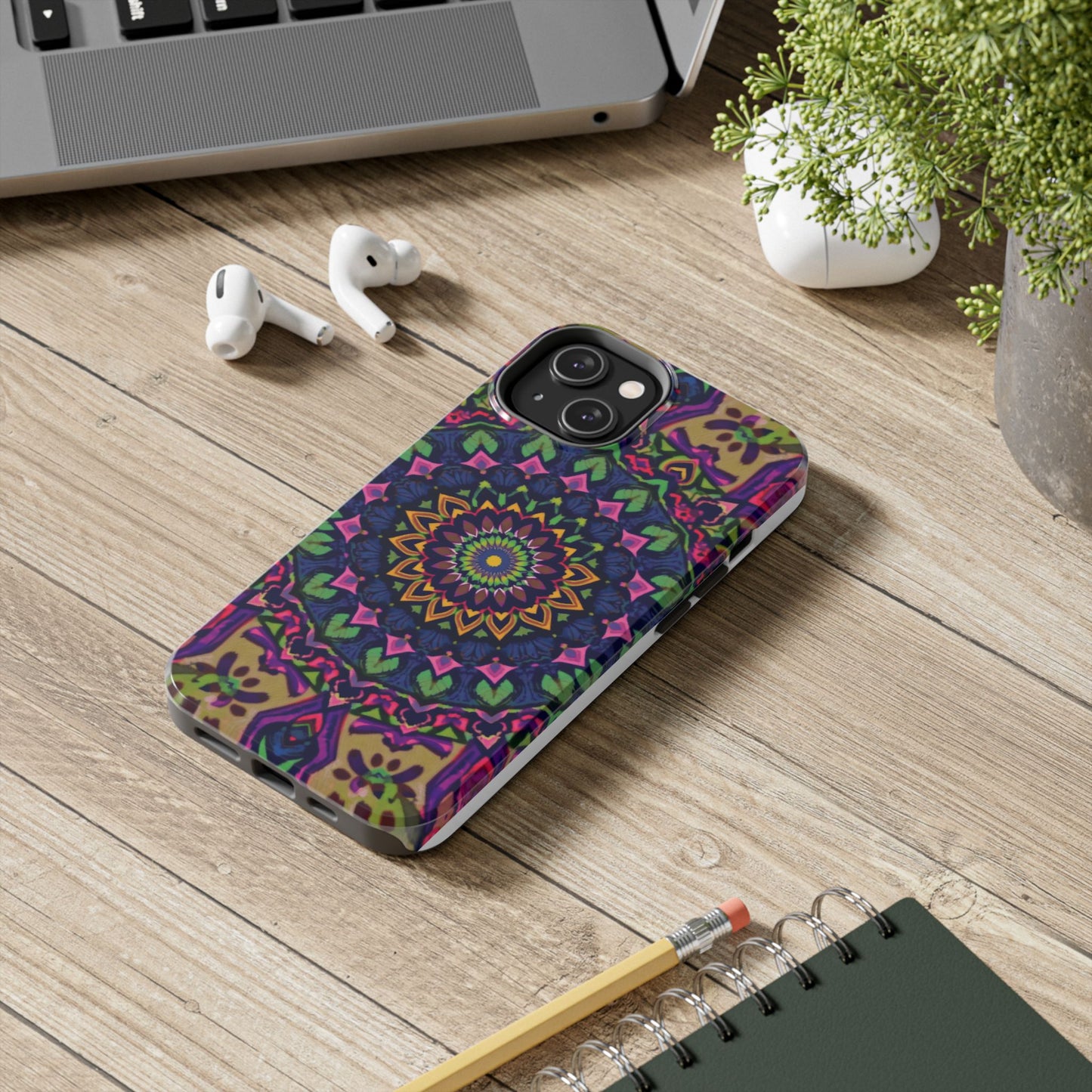 Vibrant Mandala Tough Phone Case - Colorful, Purple Fusion, Durable Protection for Your Device - for iPhone