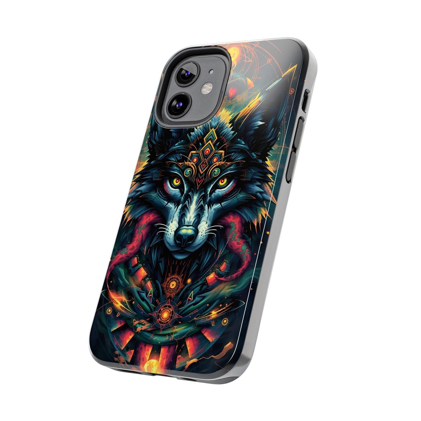 Vibrant Mystical Wolf Art Tough Phone Case - Durable & Unique Design for Animal Lovers - for iPhone