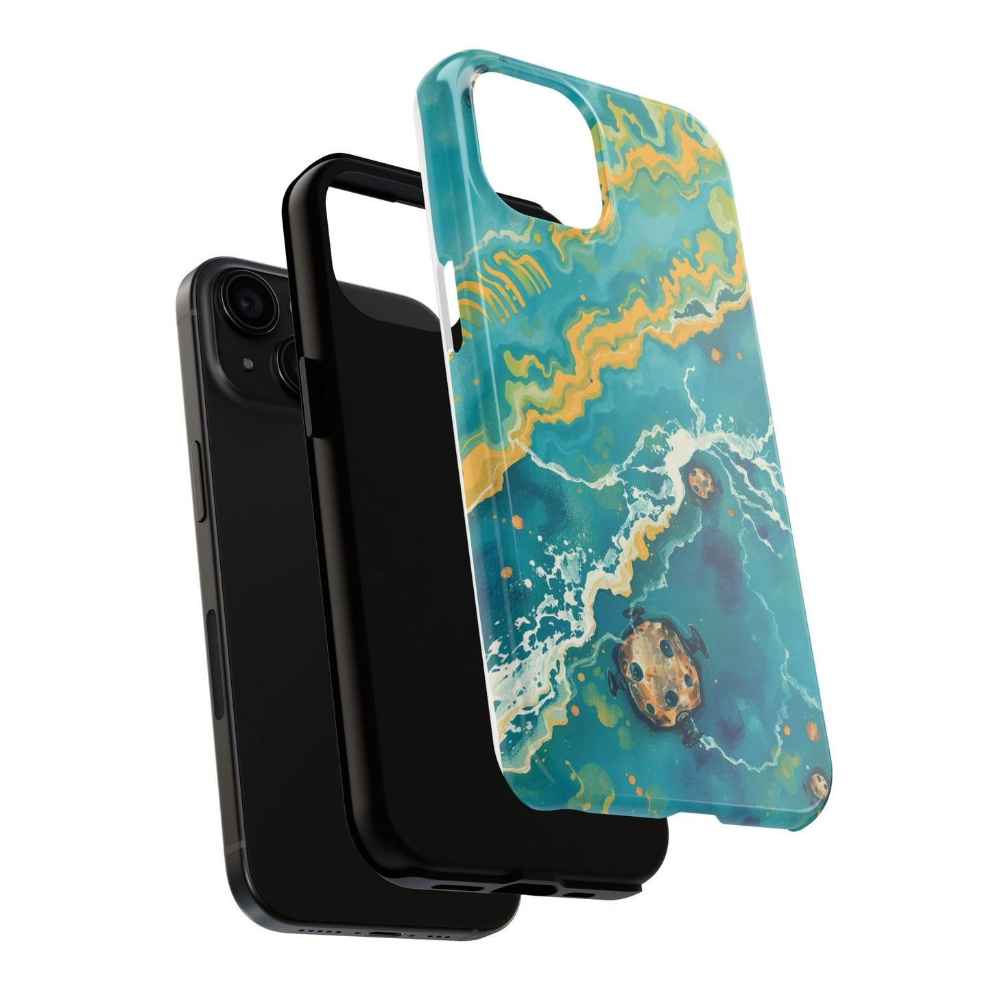 Ocean Wave Tough Phone Case – Durable Protection with Abstract Art Design