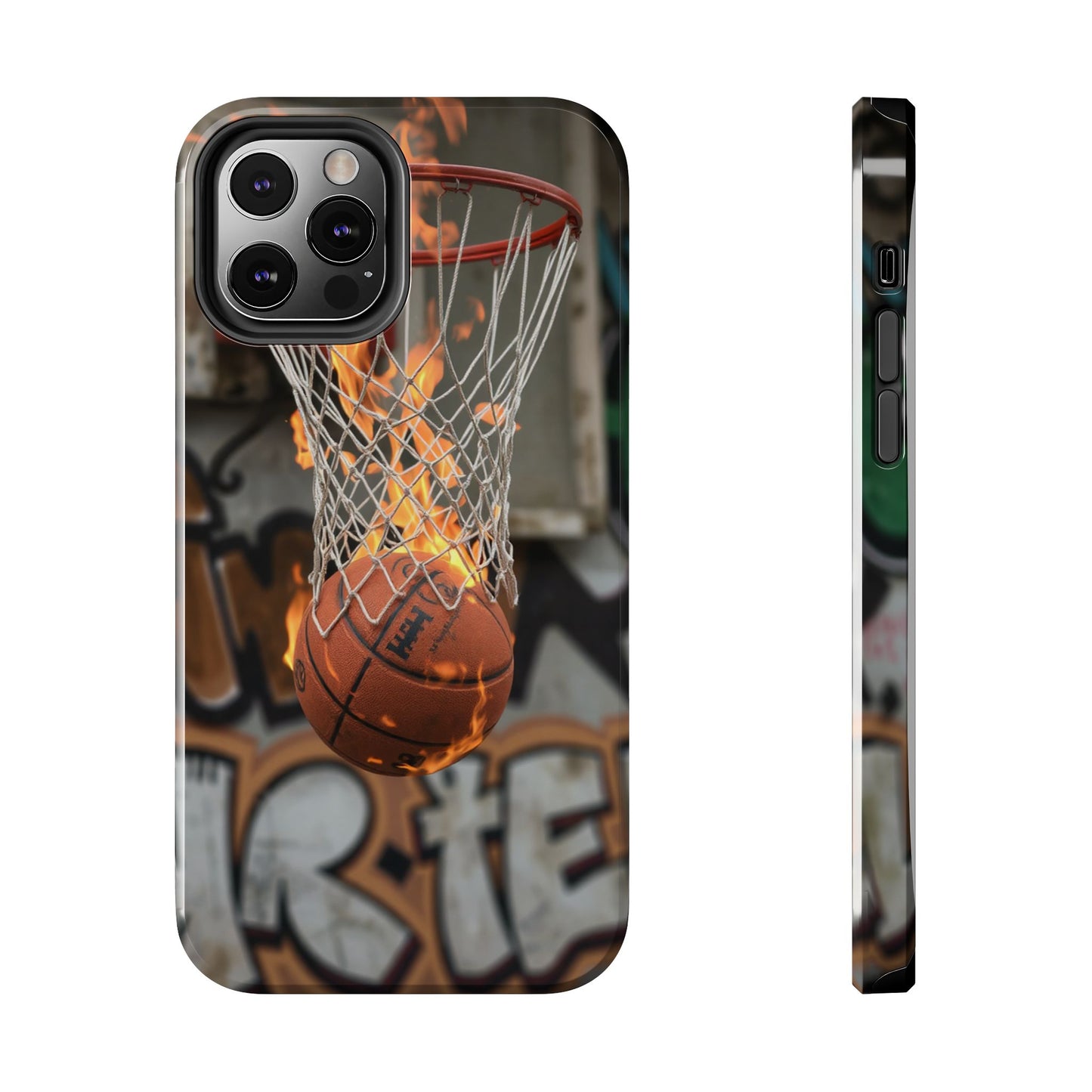 Fire Basketball Tough Phone Case - Durable Sporty Design for Athletes & Fans