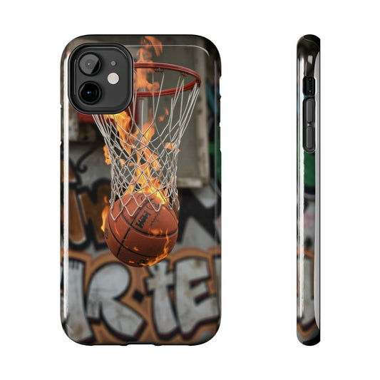Fire Basketball Tough Phone Case - Durable Sporty Design for Athletes & Fans