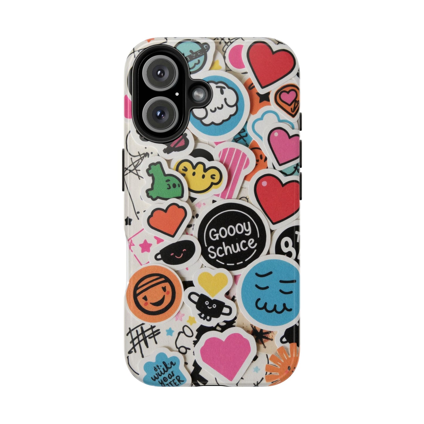 Colorful Stickers Phone Case - Fun & Trendy Tough Phone Cases