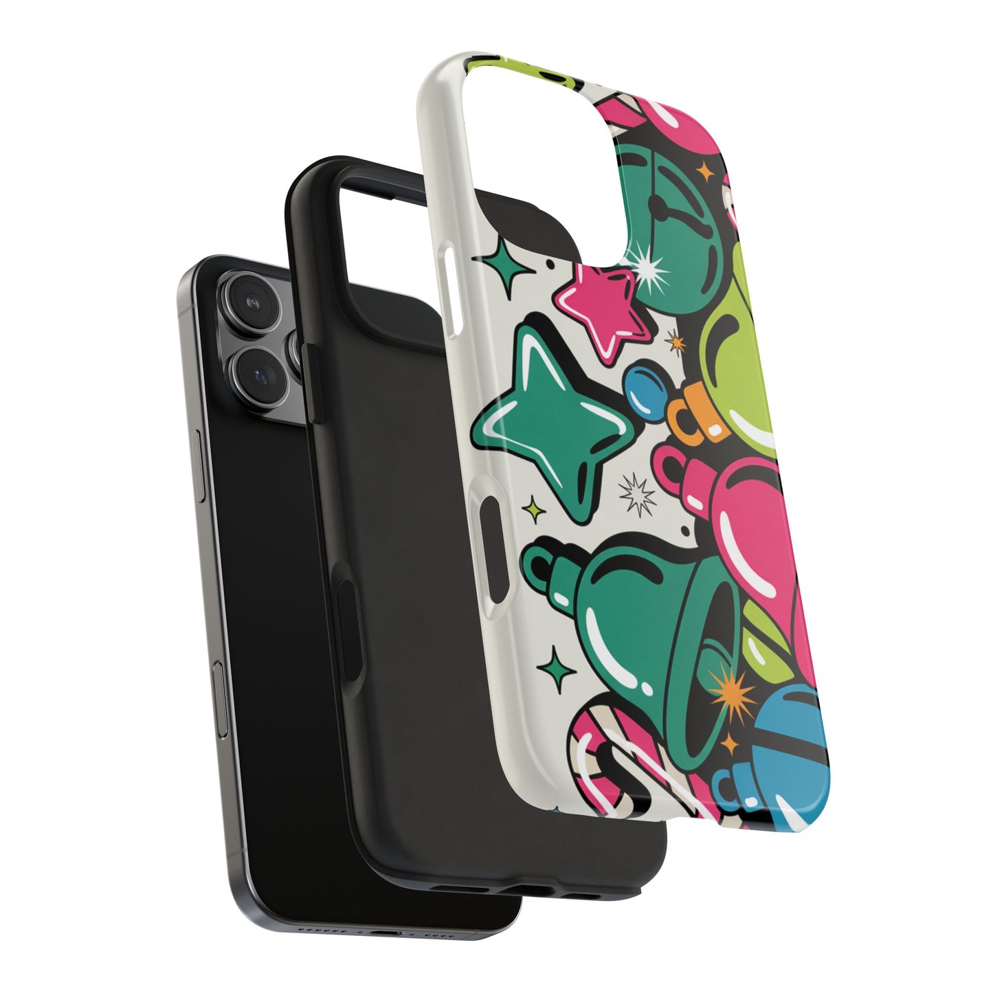 Retro 90's Colorful Bell Pattern Tough Phone Case for iPhones