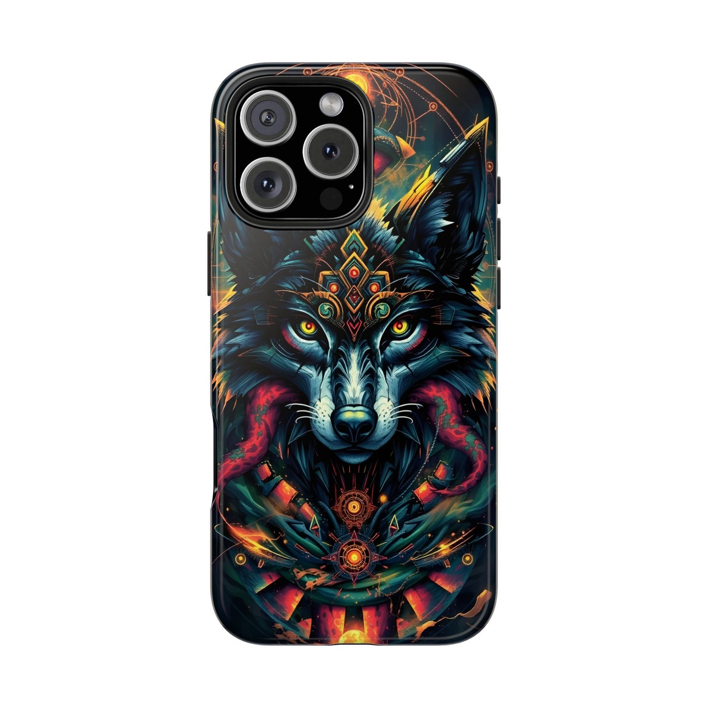 Vibrant Mystical Wolf Art Tough Phone Case - Durable & Unique Design for Animal Lovers - for iPhone
