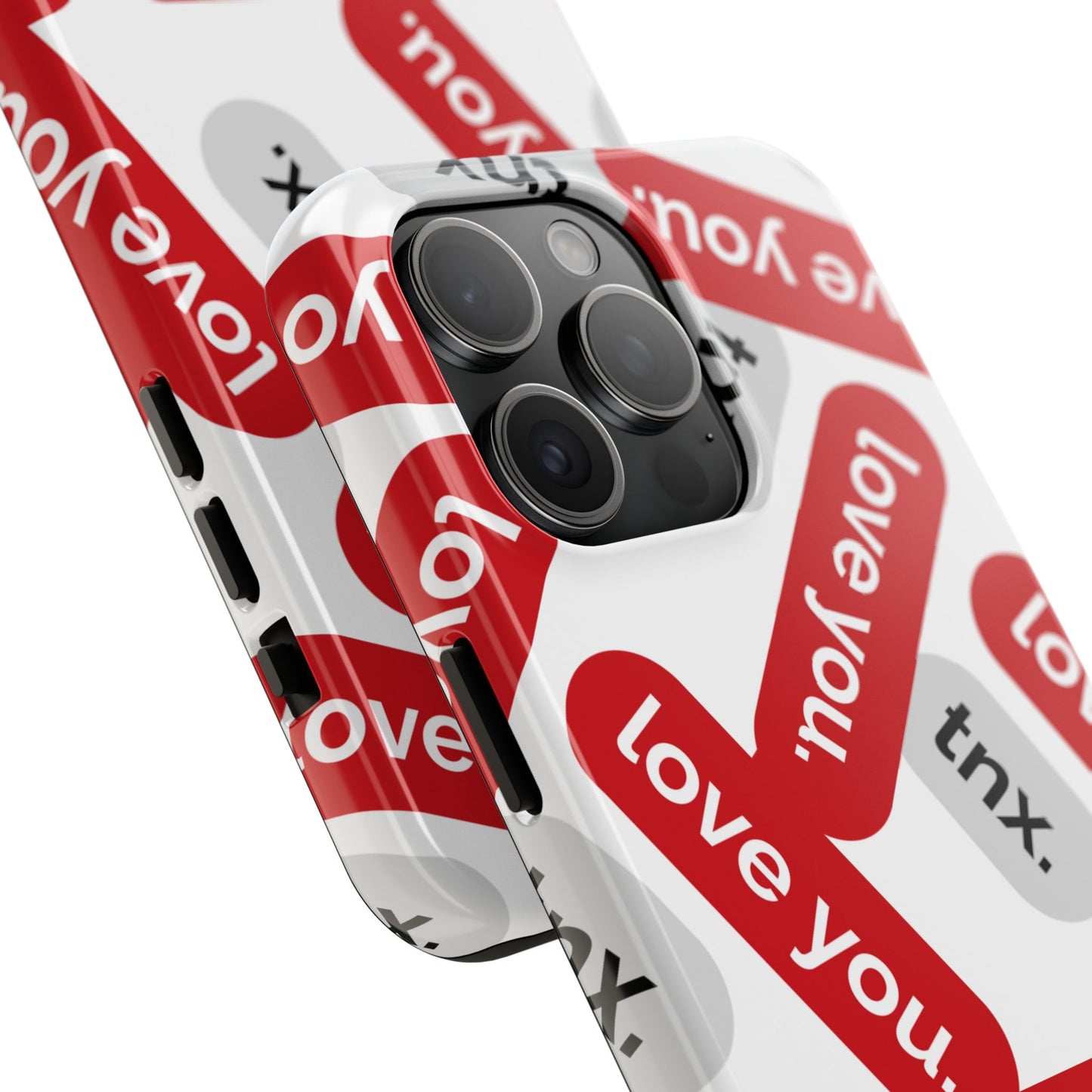 Love You&Tnx Tough Phone Case - Stylish and Protective for iPhone