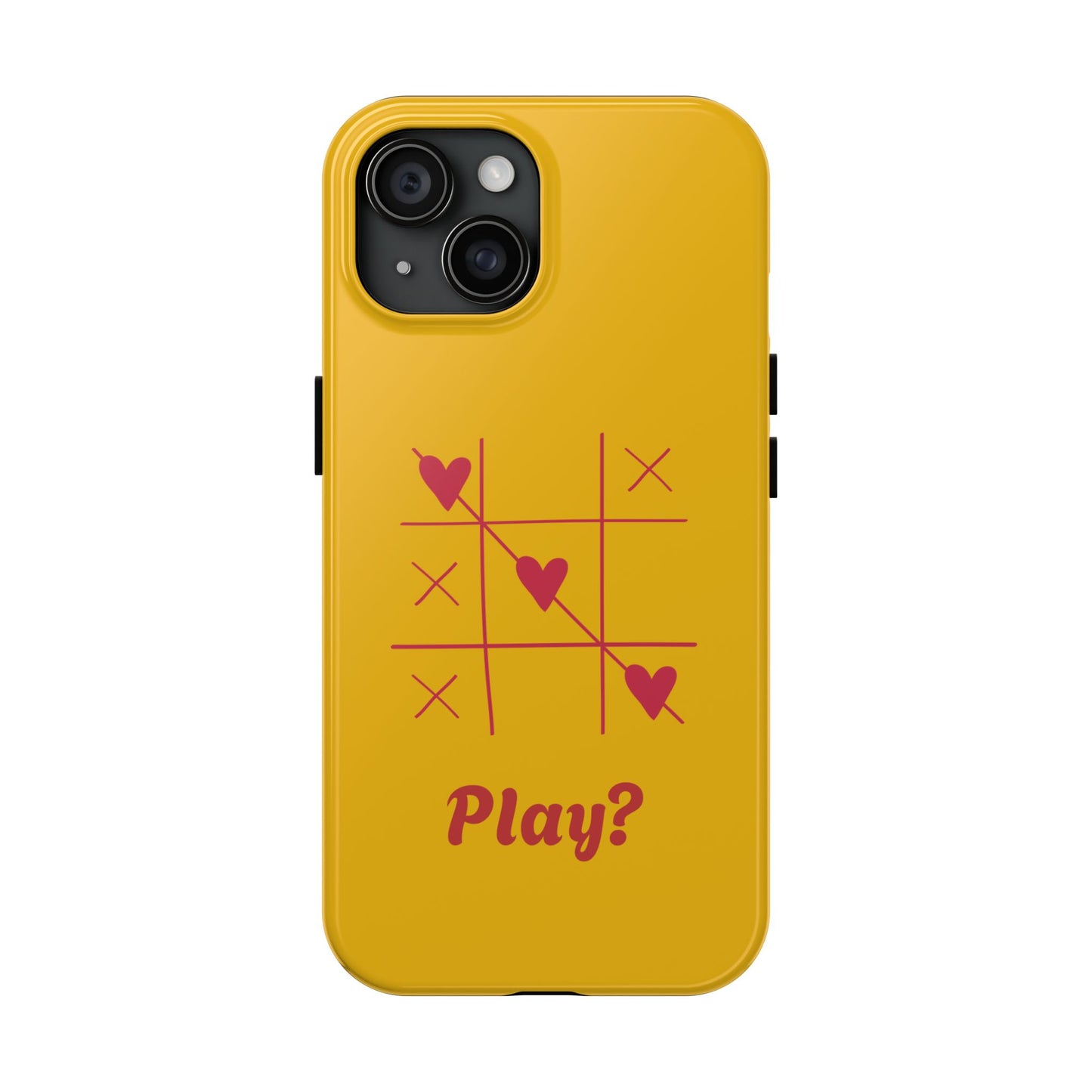 Heart Game Tough Phone Case - Fun Yellow Design for Gamers & Loved Ones - for iPhone