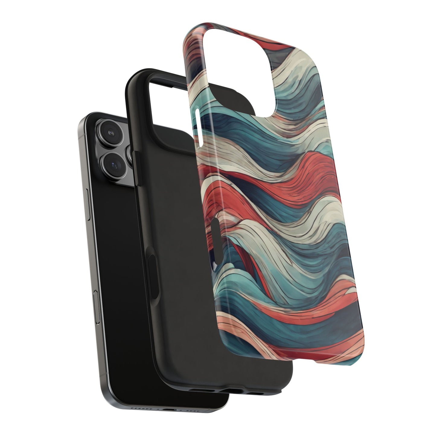 Abstract Waves Tough Phone Case - Stylish & Durable Phone Protection - for iPhone