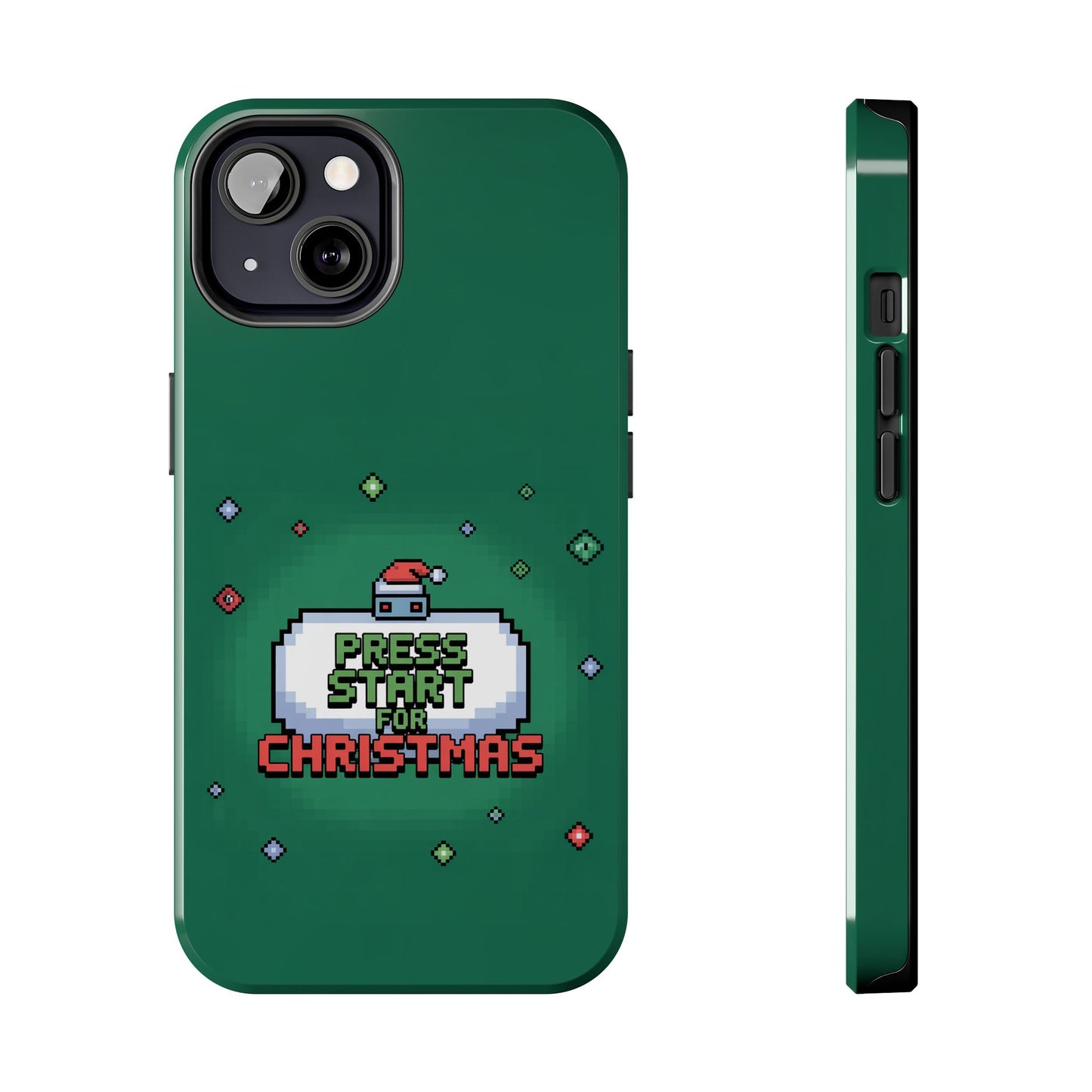 Christmas Pixel Gaming Phone Case - Press Start for Christmas Design
