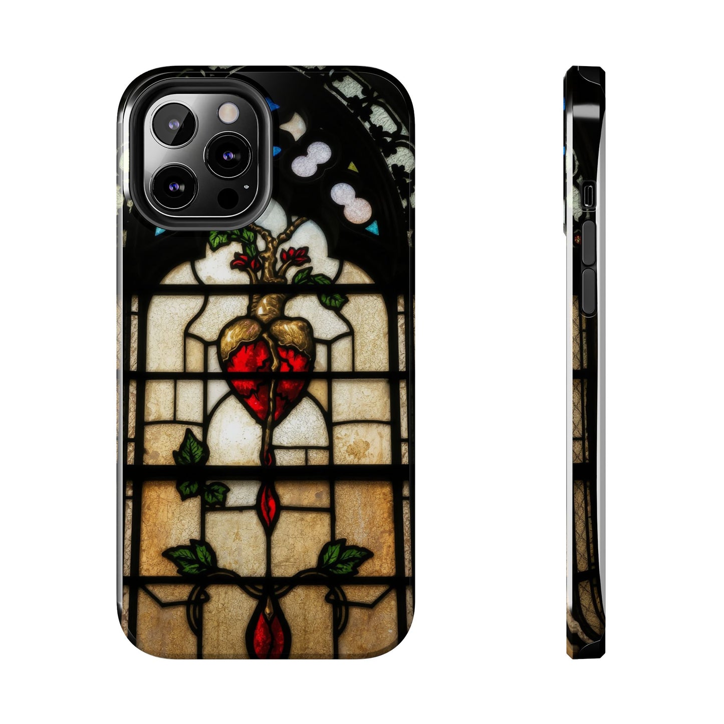 Stained Glass Heart Tough Phone Case - Unique Design for Protection & Style