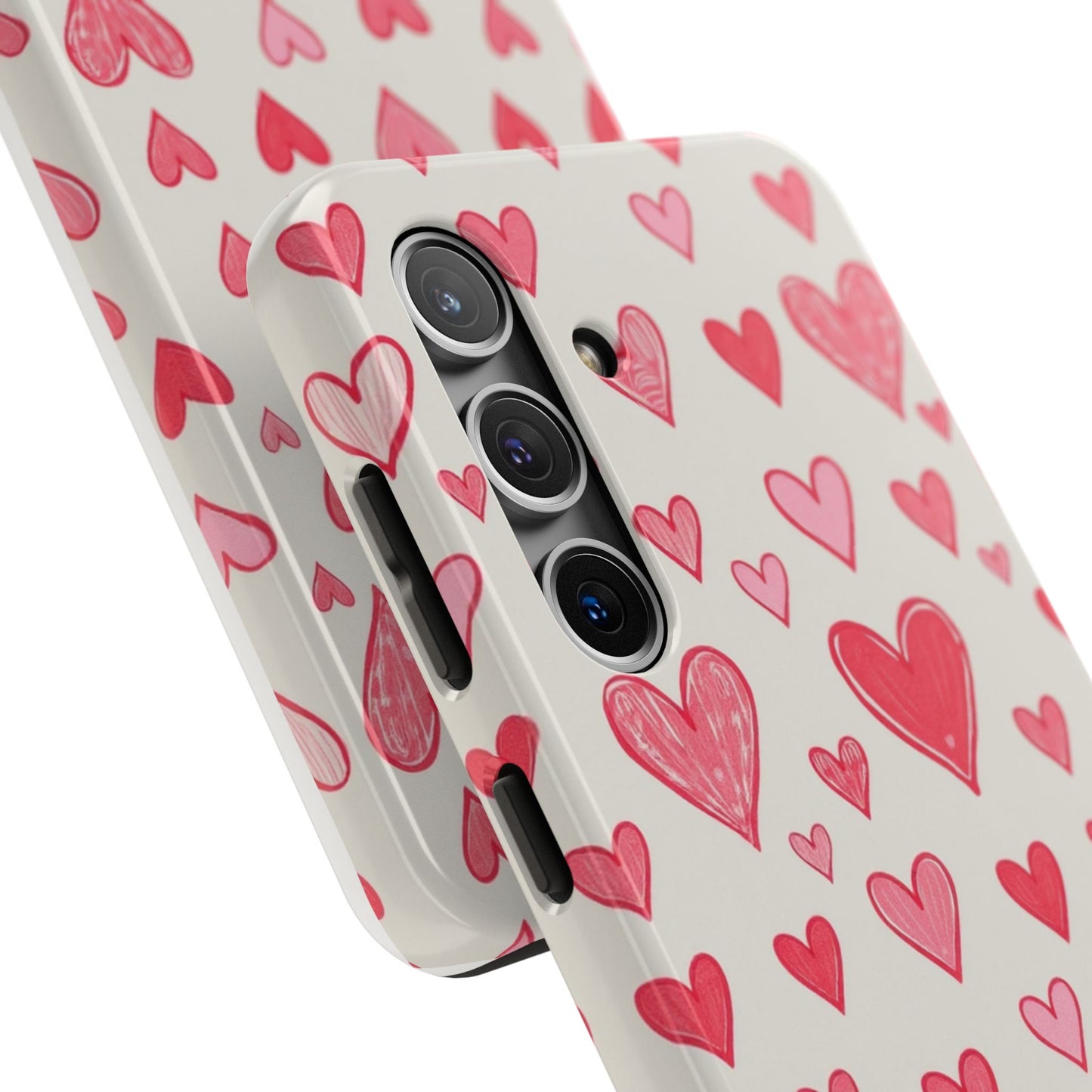 Heart Pattern Tough Phone Case - Cute and Stylish Protection
