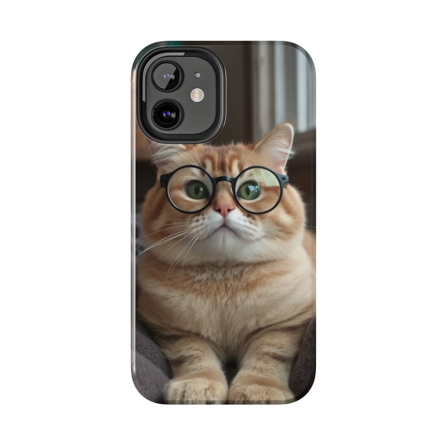 Cute Cat Glasses Tough Phone Case - Fun & Stylish Protection for Cat Lovers