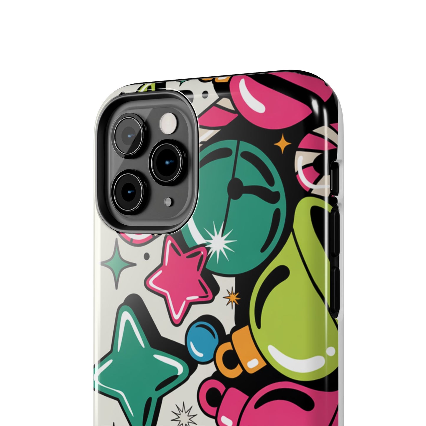 Retro 90's Colorful Bell Pattern Tough Phone Case for iPhones
