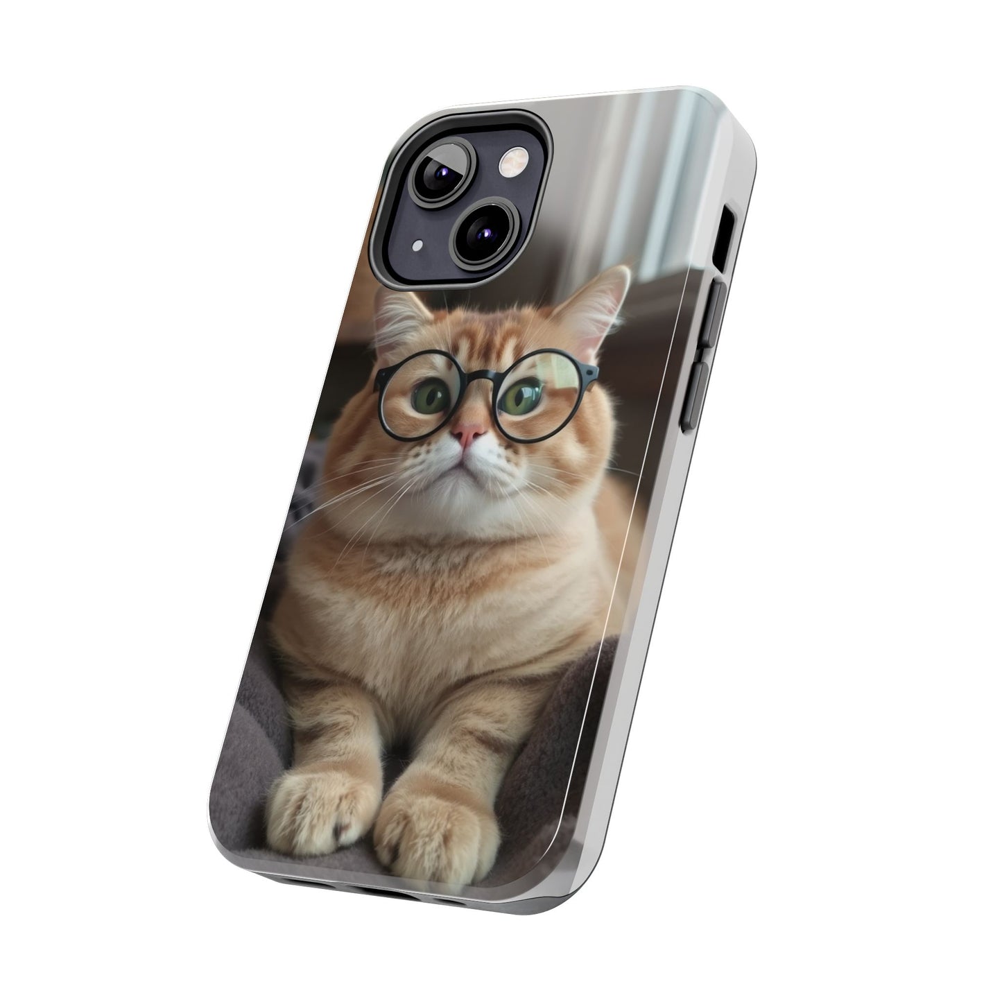 Cute Cat Glasses Tough Phone Case - Fun & Stylish Protection for Cat Lovers