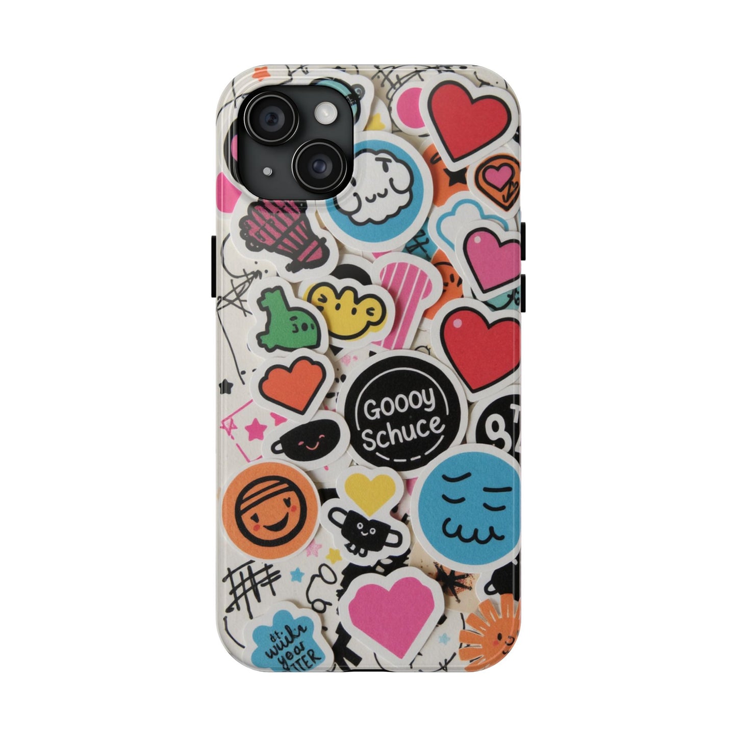 Colorful Stickers Phone Case - Fun & Trendy Tough Phone Cases