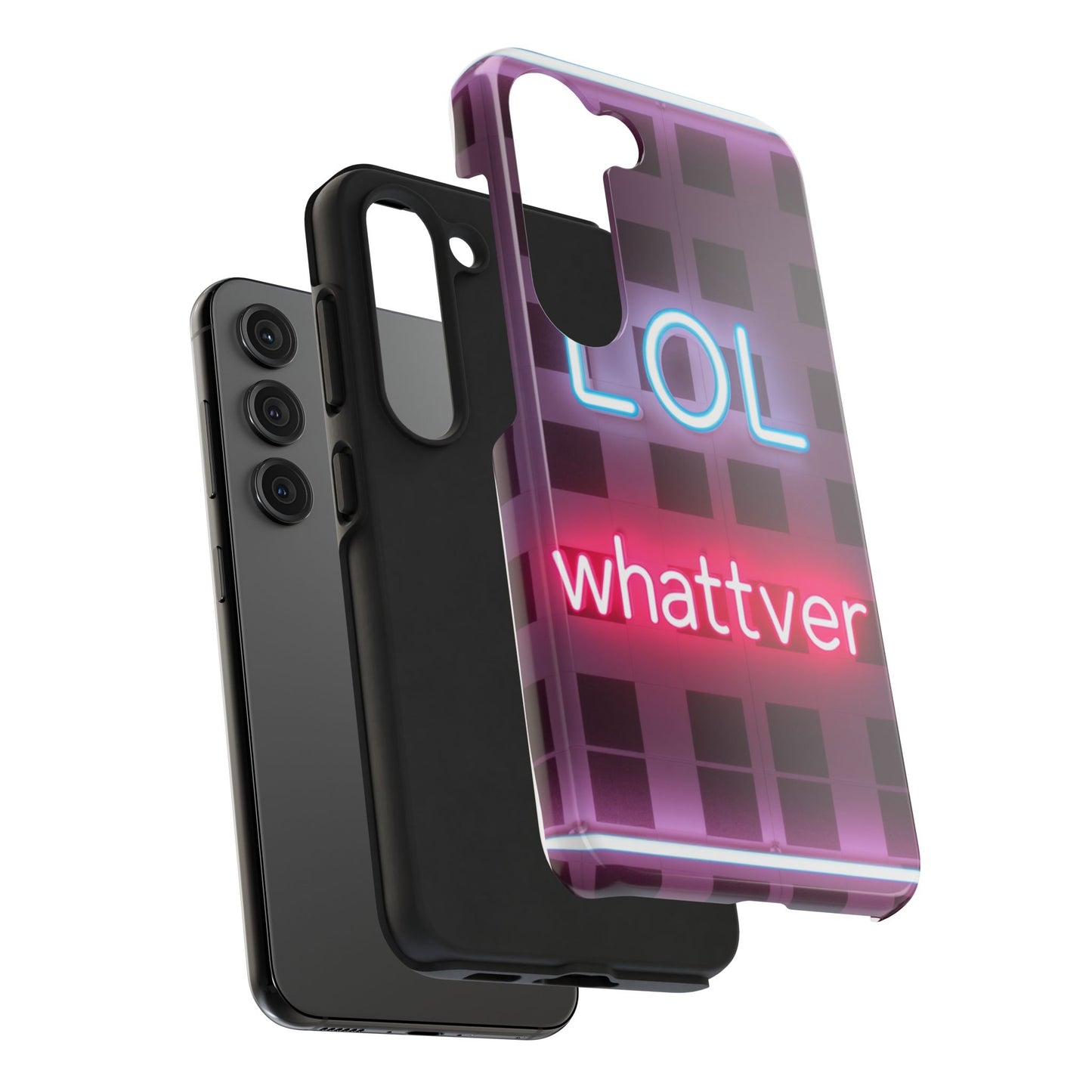 Neon Vibe Tough Phone Case - 'LOL Whatevr' Design for Trendsetters