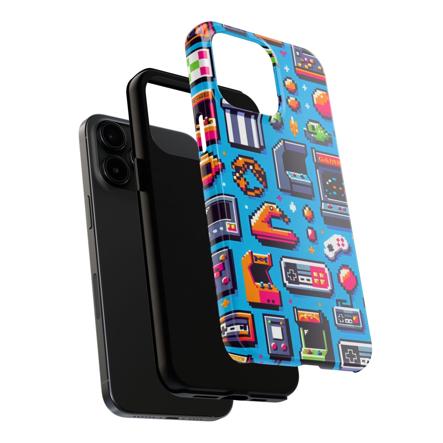Retro Gaming Tough Phone Case - Pixel Art Design for Gamers - for iPhone