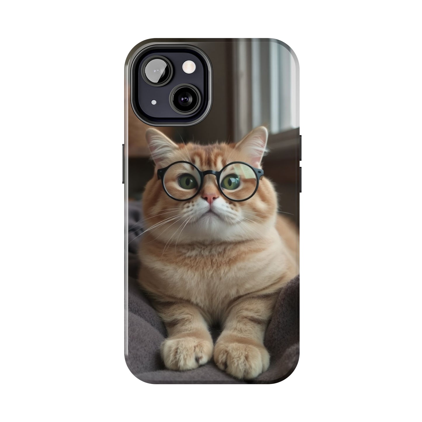 Cute Cat Glasses Tough Phone Case - Fun & Stylish Protection for Cat Lovers