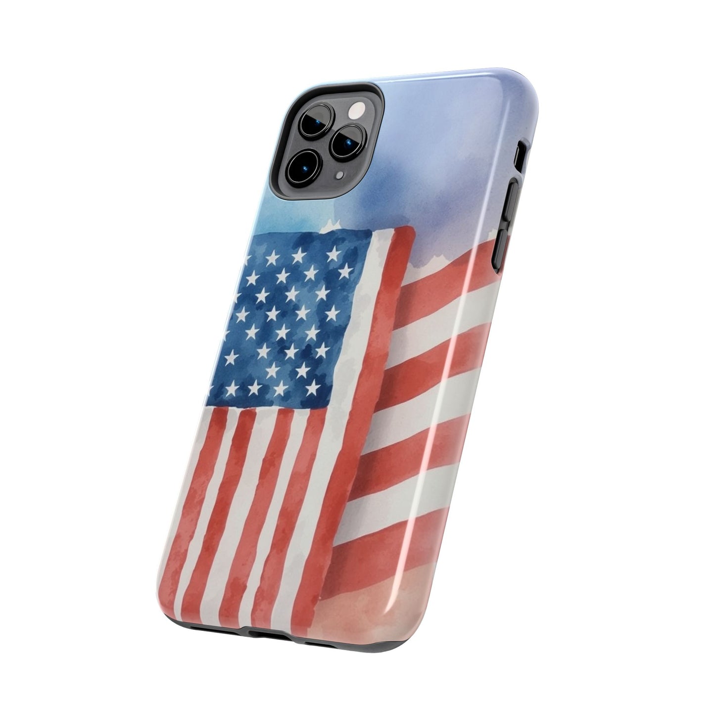 Abstract Watercolor American Flag Design - Tough Phone Case - for iPhone