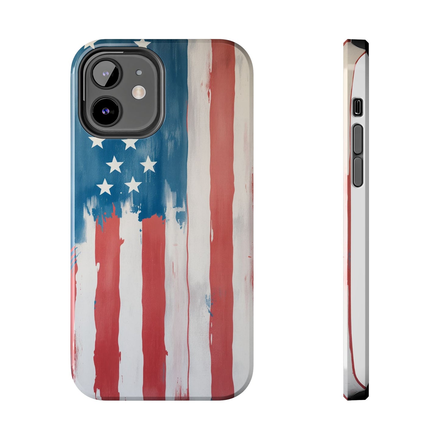 Patriotic Tough Phone Cases - Abstract USA Flag Design for Durable Protection - for iPhone