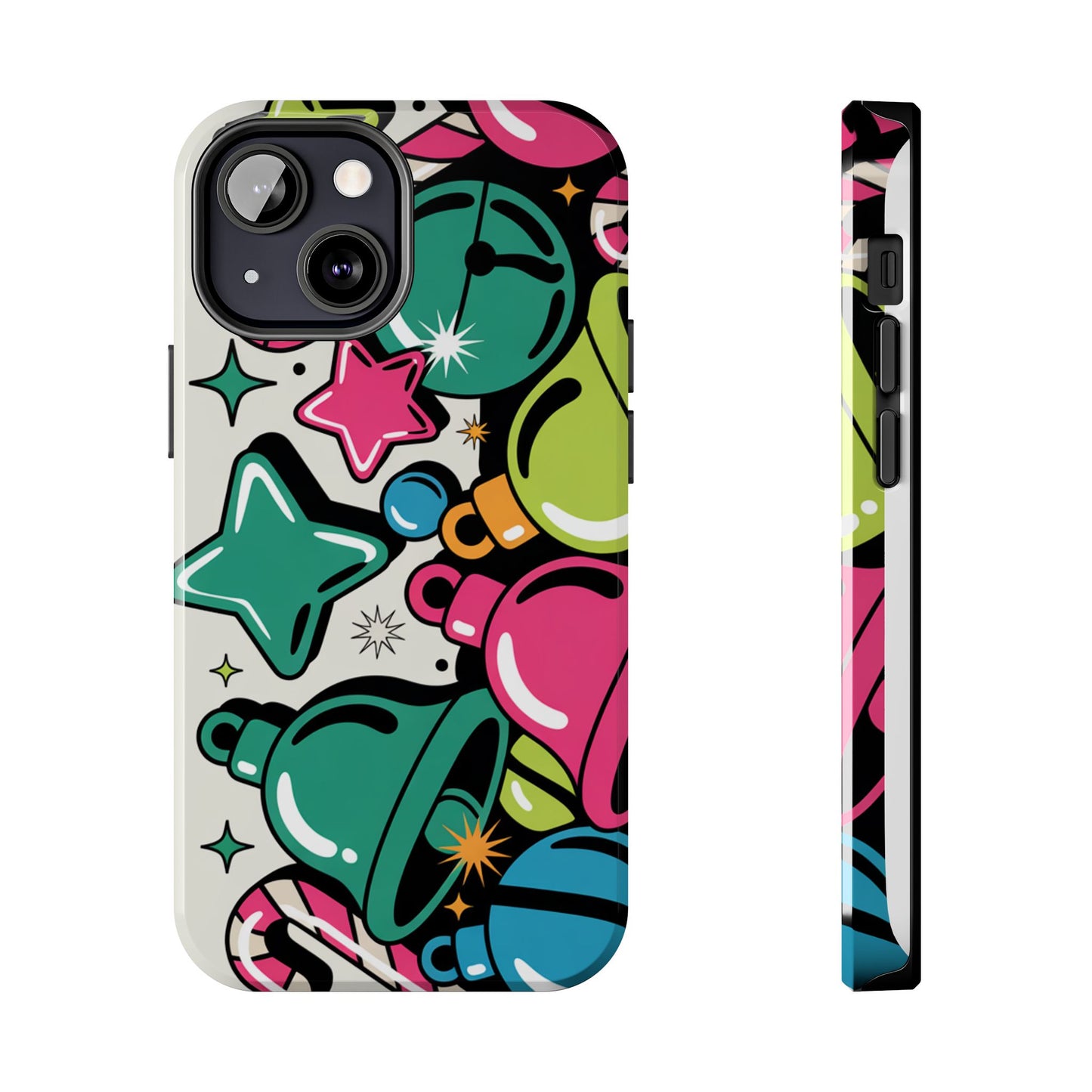 Retro 90's Colorful Bell Pattern Tough Phone Case for iPhones