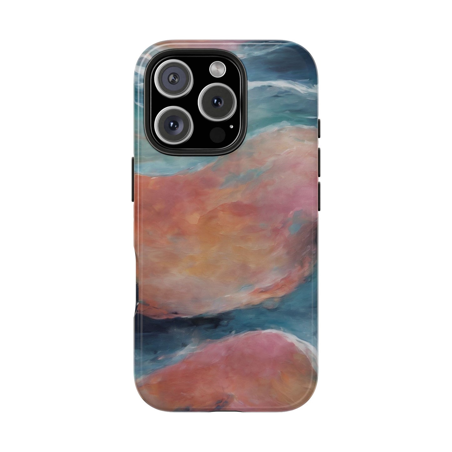 Artistic Painted Sea Tough Phone Case - Abstract Waves Design - for iPhone