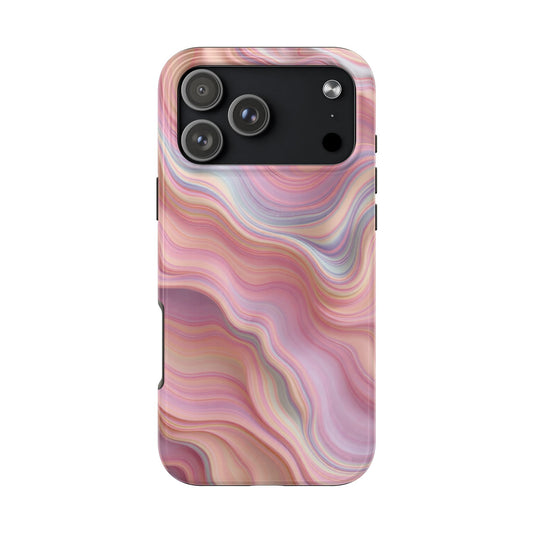 Stylish Tough Phone Cases - Abstract Pink Marble Design