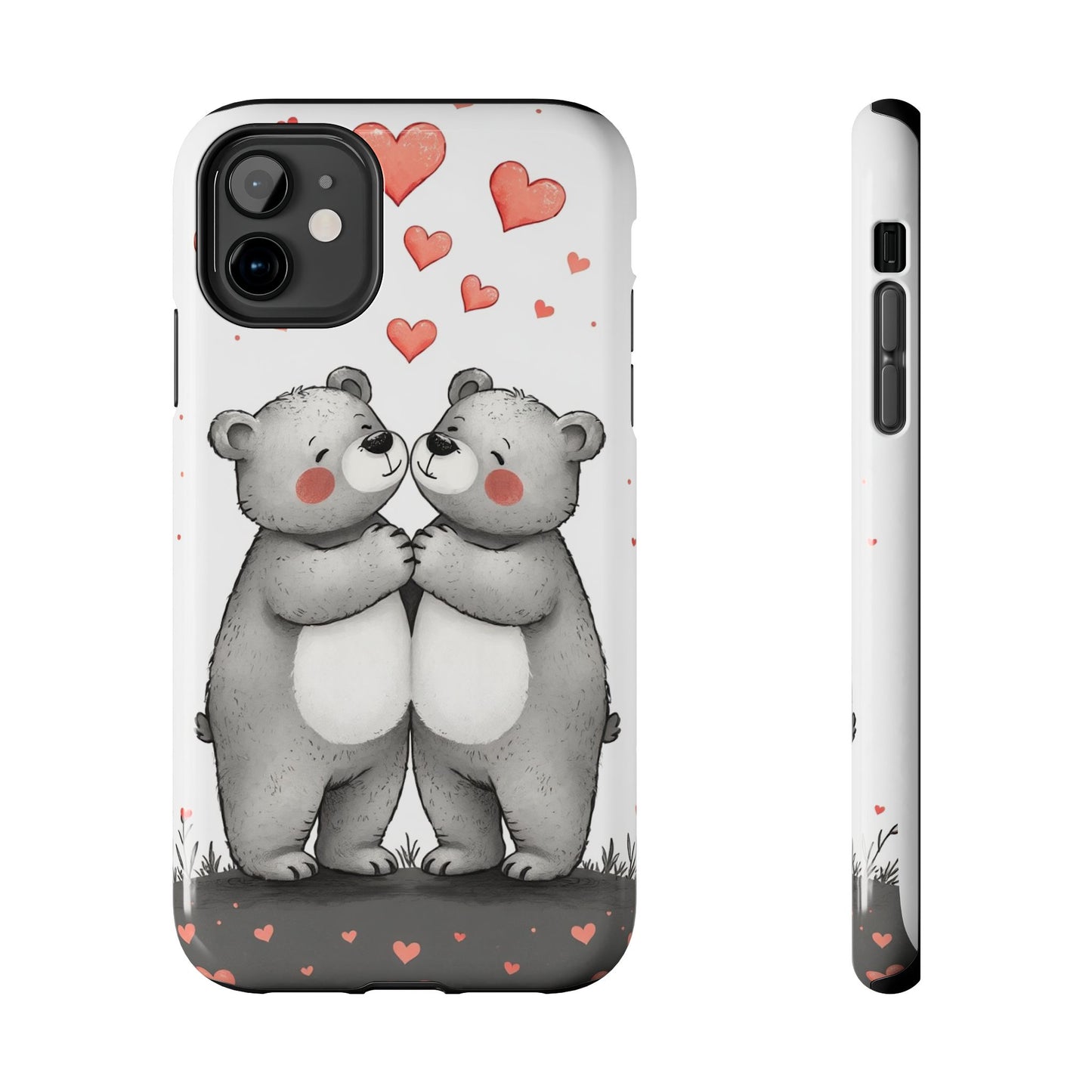 Cute Bear Love Tough Phone Case - Perfect for Valentine's Day & Couples