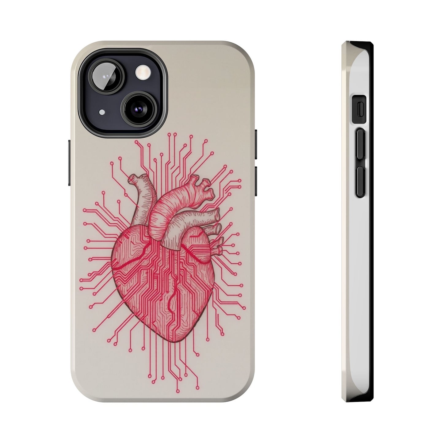 Heart Circuit Tough Phone Case – Unique Tech-Inspired Design for Tech Lovers