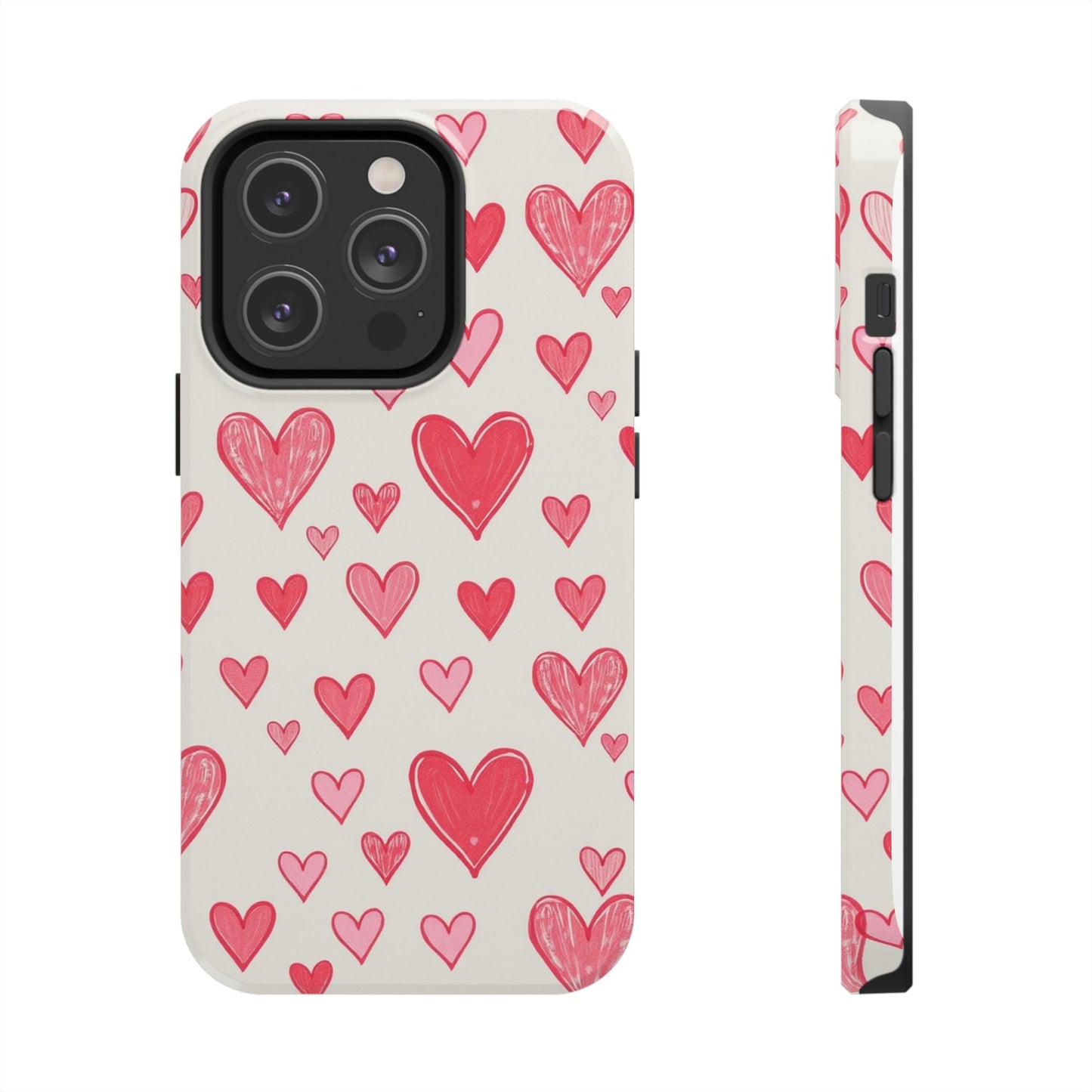 Heart Pattern Tough Phone Case - Cute and Stylish Protection