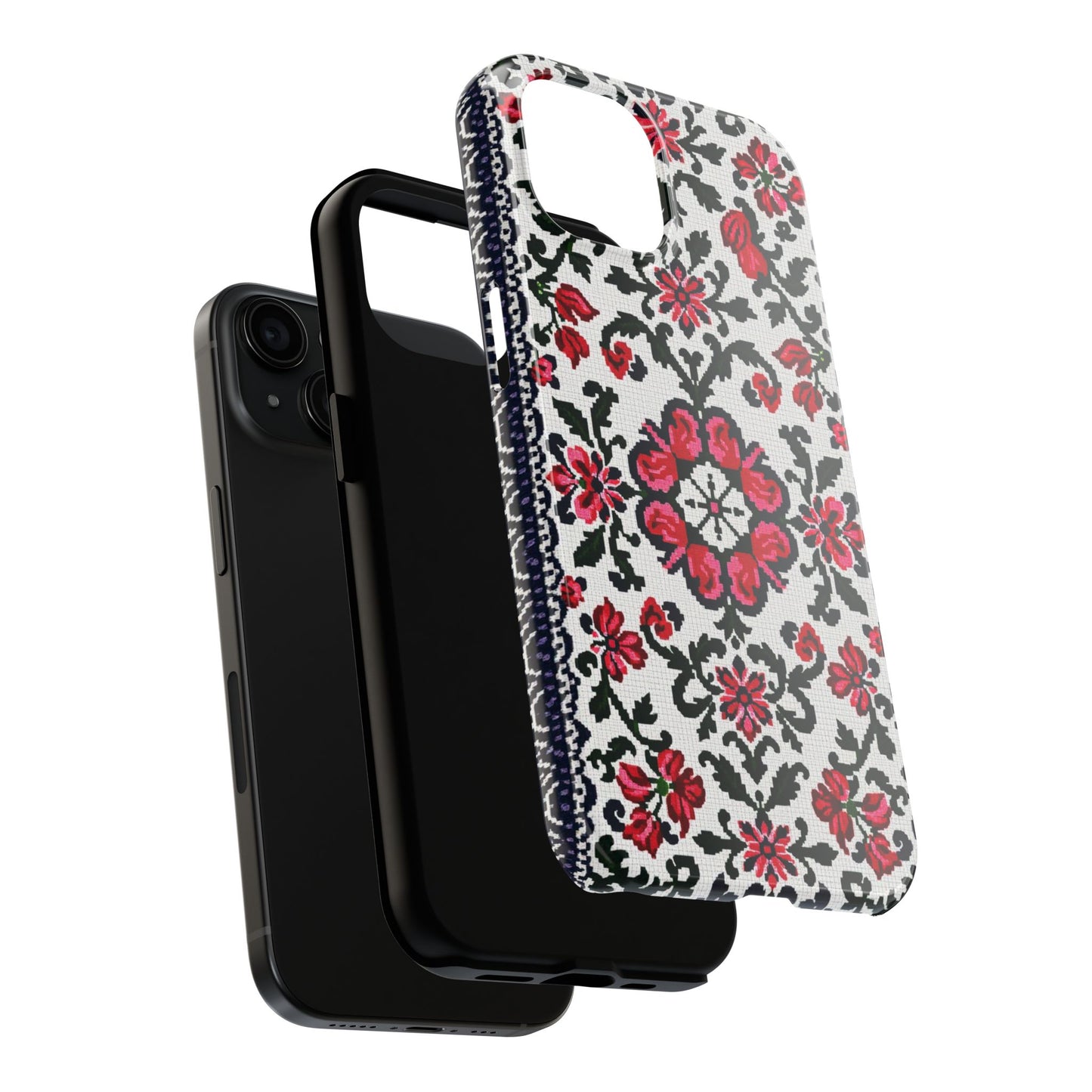 Traditional Knit Floral Design | Tough Phone Case - Durable Protection for iPhone