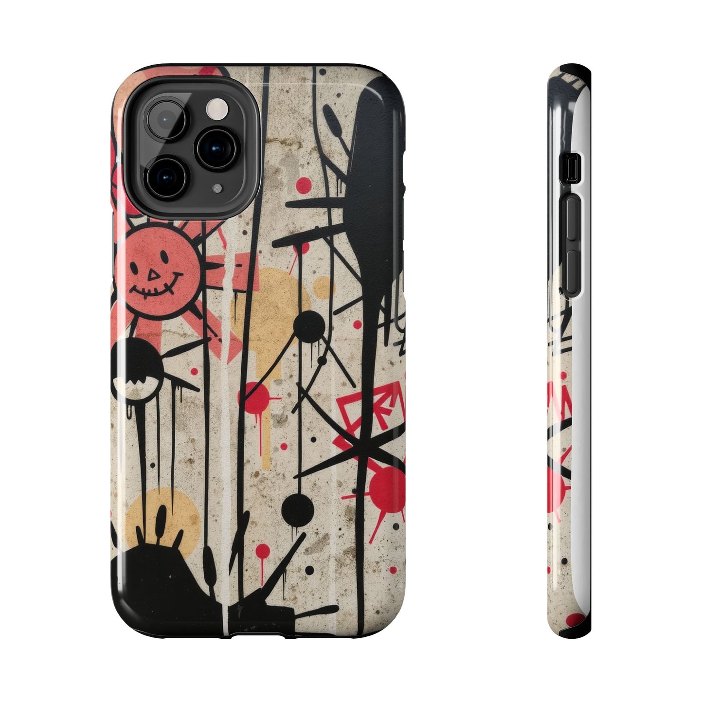 Artistic Tough Phone Case - Abstract Fun Grafitti Design for Protective Style - for iPhone