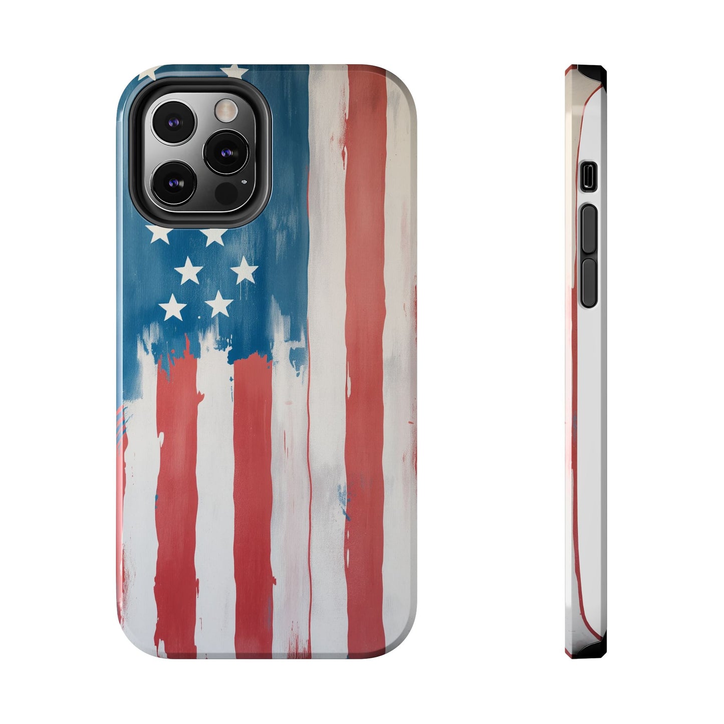 Patriotic Tough Phone Cases - Abstract USA Flag Design for Durable Protection - for iPhone