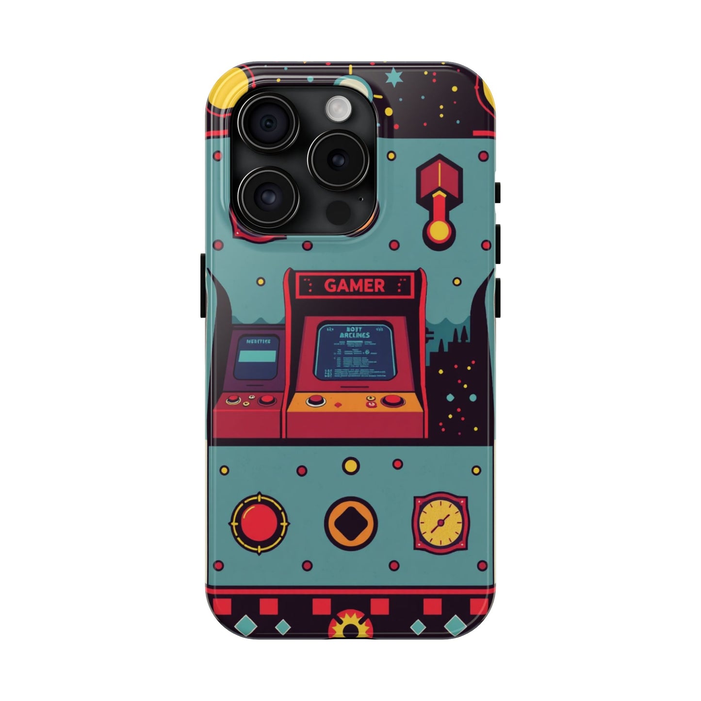 Retro Gamer Tough Phone Case - Vibrant Arcade Design for Gaming Enthusiasts - for iPhone